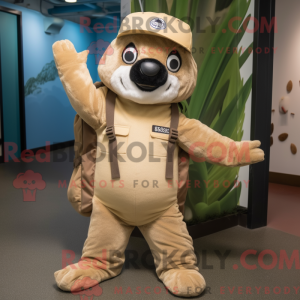 Mascotte de paresseux beige...