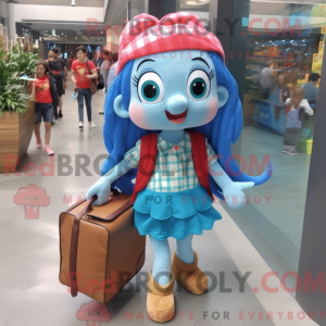Sky Blue Mermaid mascot...
