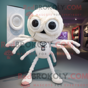 Hvid Spider maskot kostume...