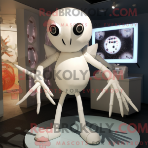 Hvid Spider maskot kostume...
