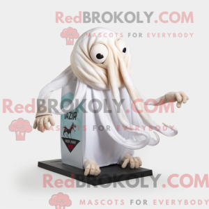 Wit Kraken-mascottekostuum...