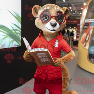 Red Meerkat mascot costume...