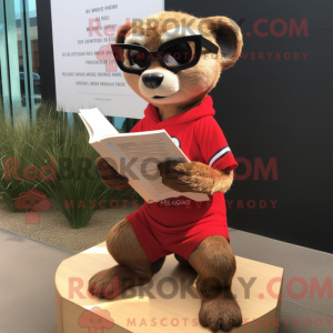 Red Meerkat mascot costume...