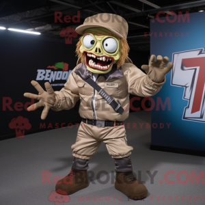 Tan Zombie-maskotdraktfigur...
