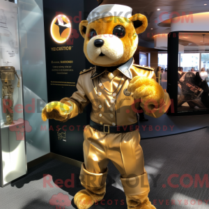 Gold Bagpipe mascot costume...