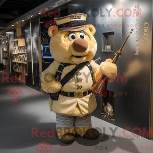 Gold Bagpipe mascot costume...