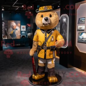 Gold Bagpipe mascot costume...