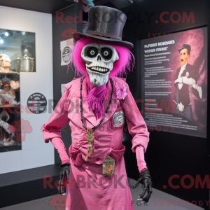 Pink Undead maskot kostume...