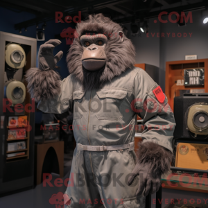 Grå orangutang maskot...