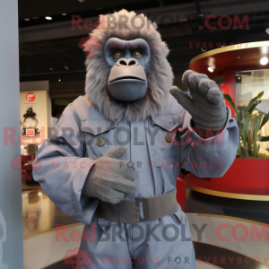 Grå orangutang maskot...
