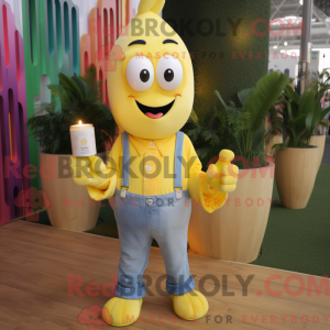 Gul duftlys maskot kostume...