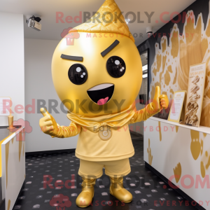 Gouden ijs-mascottekostuum...