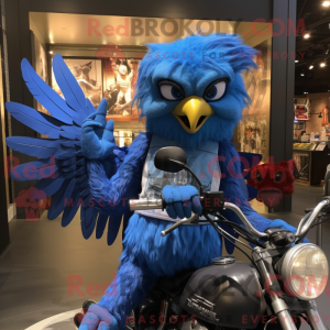 Blue Harpy maskotdraktfigur...