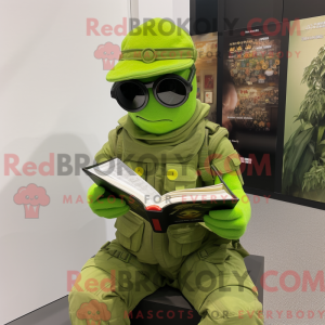 Lime Green Soldier mascot...