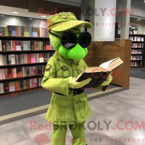Lime Green Soldier mascot...