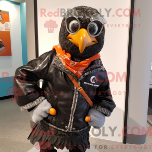 Sort Quail maskot kostume...