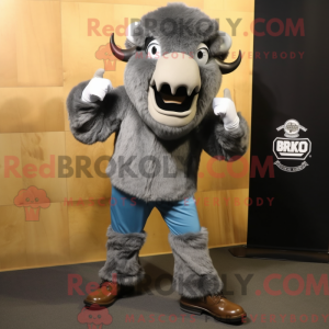 Grijze Bison mascotte...