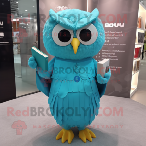 Cyan Owl mascotte kostuum...