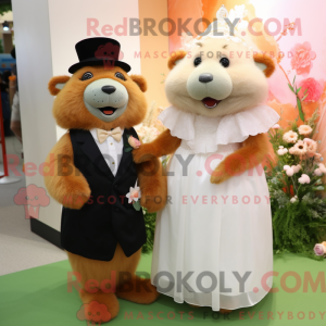 Peach Beaver mascot costume...