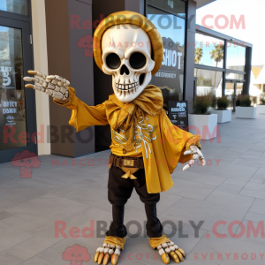 Gold Skull-maskotdraktfigur...