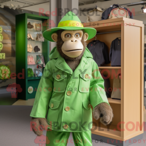 Limegrøn chimpanse maskot...