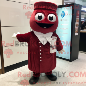 Maroon Sushi mascot costume...