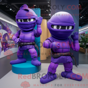 Paars Ninja-mascottekostuum...