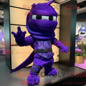 Paars Ninja-mascottekostuum...