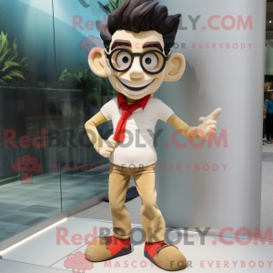 Beige akrobat maskot...