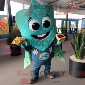 Teal Nachos mascot costume...