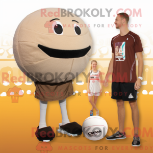 Tan Volleyball Ball maskot...