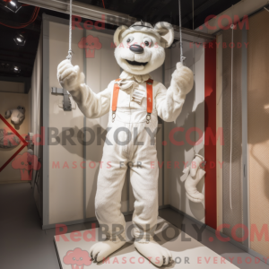 White Trapeze Artist mascot...