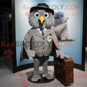 Grå ugle maskot kostume...