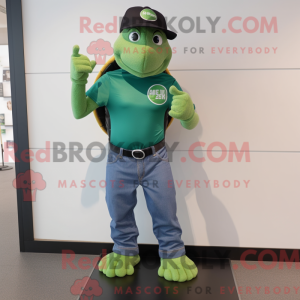 Grøn Skildpadde maskot...