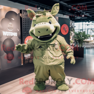 Olive Rhinoceros mascotte...