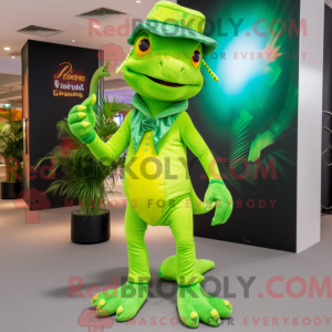 Lime Green Lizard maskot...