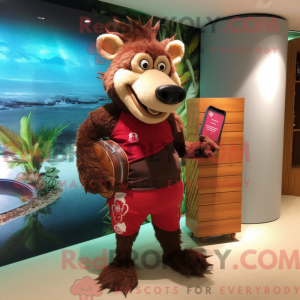 Maroon Wild Boar mascot...
