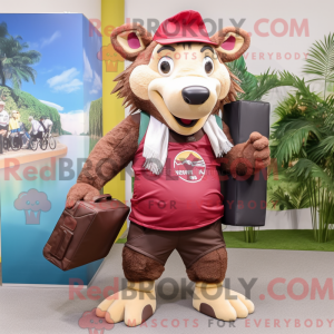 Maroon Wild Boar mascot...
