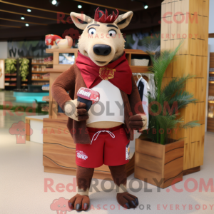 Maroon Wild Boar mascot...
