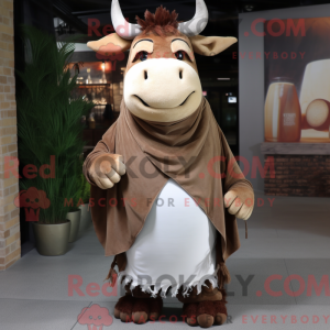 Brun Zebu-maskotdraktfigur...