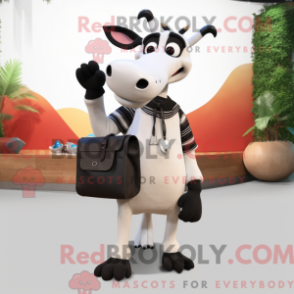 Como a figura da máscara de ocapi é usada com um lenço e uma mão Henley - Mascotes Okapi - REBROKO_357908 - RedBrokoly.com