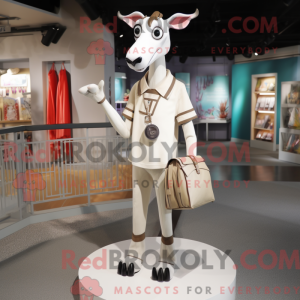 Hvid Okapi maskot kostume...