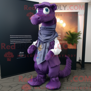 Purple Sea Horse mascot...