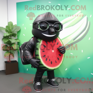 Svart vannmelon maskot...