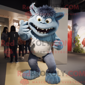 Grå Demon maskot drakt...