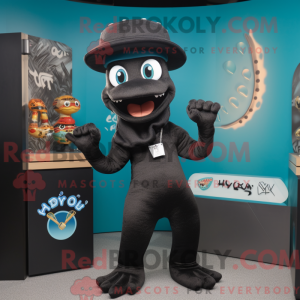Zwart Hydra-mascottekostuum...