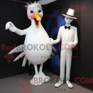 White Stilt Walker mascot...