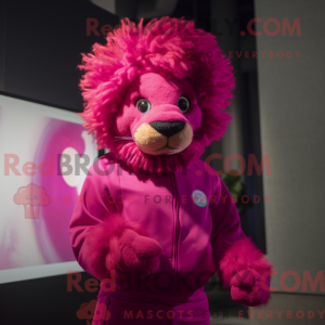 Magenta Tamer Lion maskot...