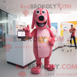 Pink Hot Dog maskot kostume...