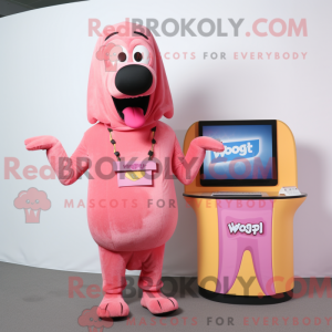 Pink Hot Dog maskot kostume...